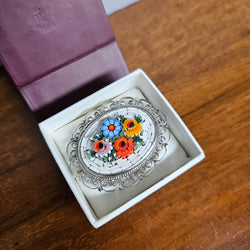 Vintage Floral Micro Mosaic Brooch | Antique & Vintage | Moonee Ponds Antiques | Australia Wide Delivery