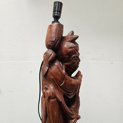 Hand Carved Rosewood Lamp Base | Antique & Vintage | Moonee Ponds Antiques | Australia Wide Delivery