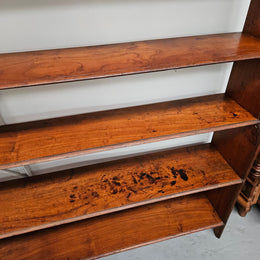 Late Victorian Mahogany 6 Tier Waterful Front Free Standing Bookcase