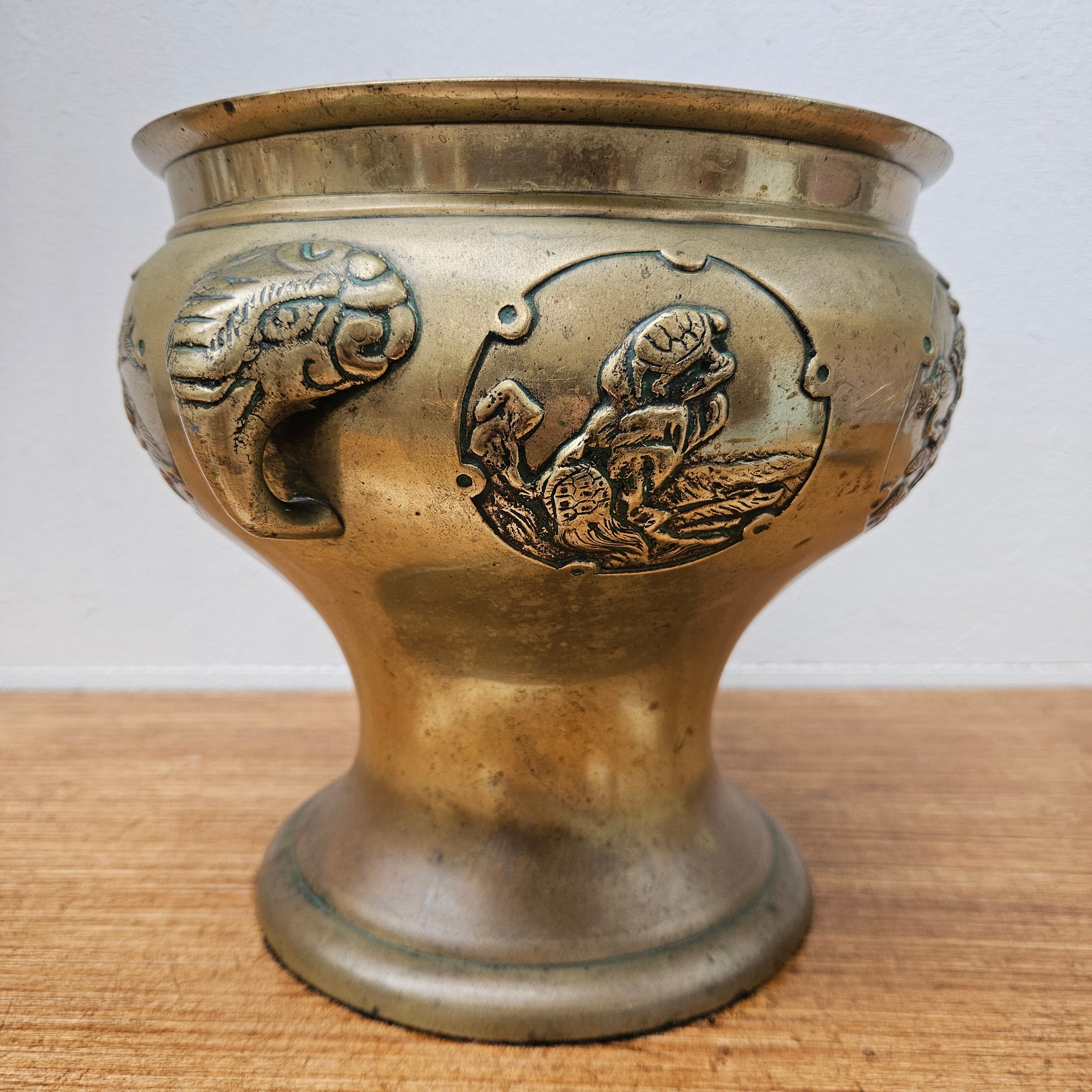 Antique Chinese Brass Jardiniere | Antique & Vintage | Moonee Ponds Antiques | Australia Wide Delivery