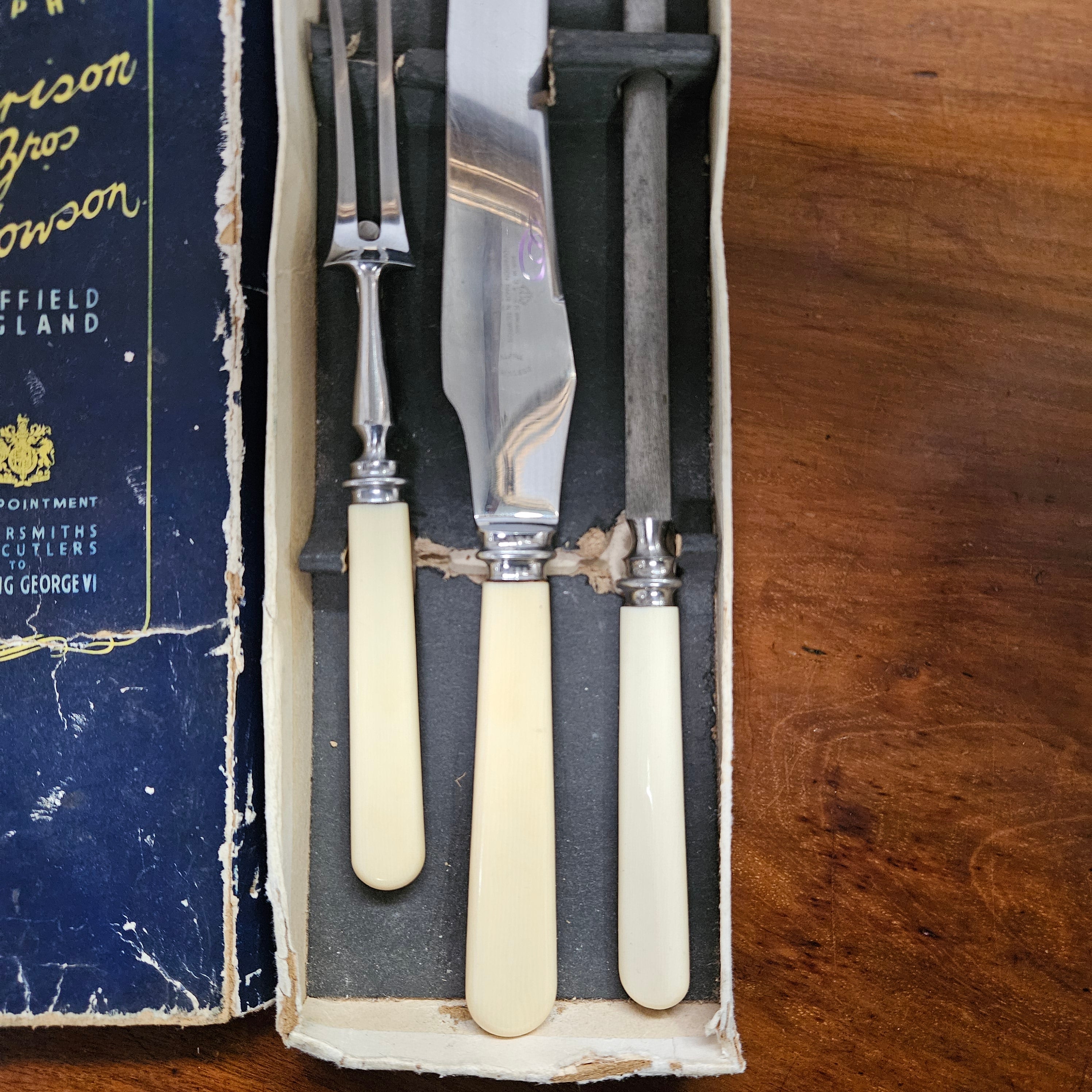 Harrison Bros & Howson Sheffield England Carving Set | Antique & Vintage | Moonee Ponds Antiques | Australia Wide Delivery
