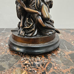 Early 19th Century Dark Brown Patinated Bronze Statue of a Nymph & Satyr After Clodion | Antique & Vintage | Moonee Ponds Antiques | Australia Wide Delivery