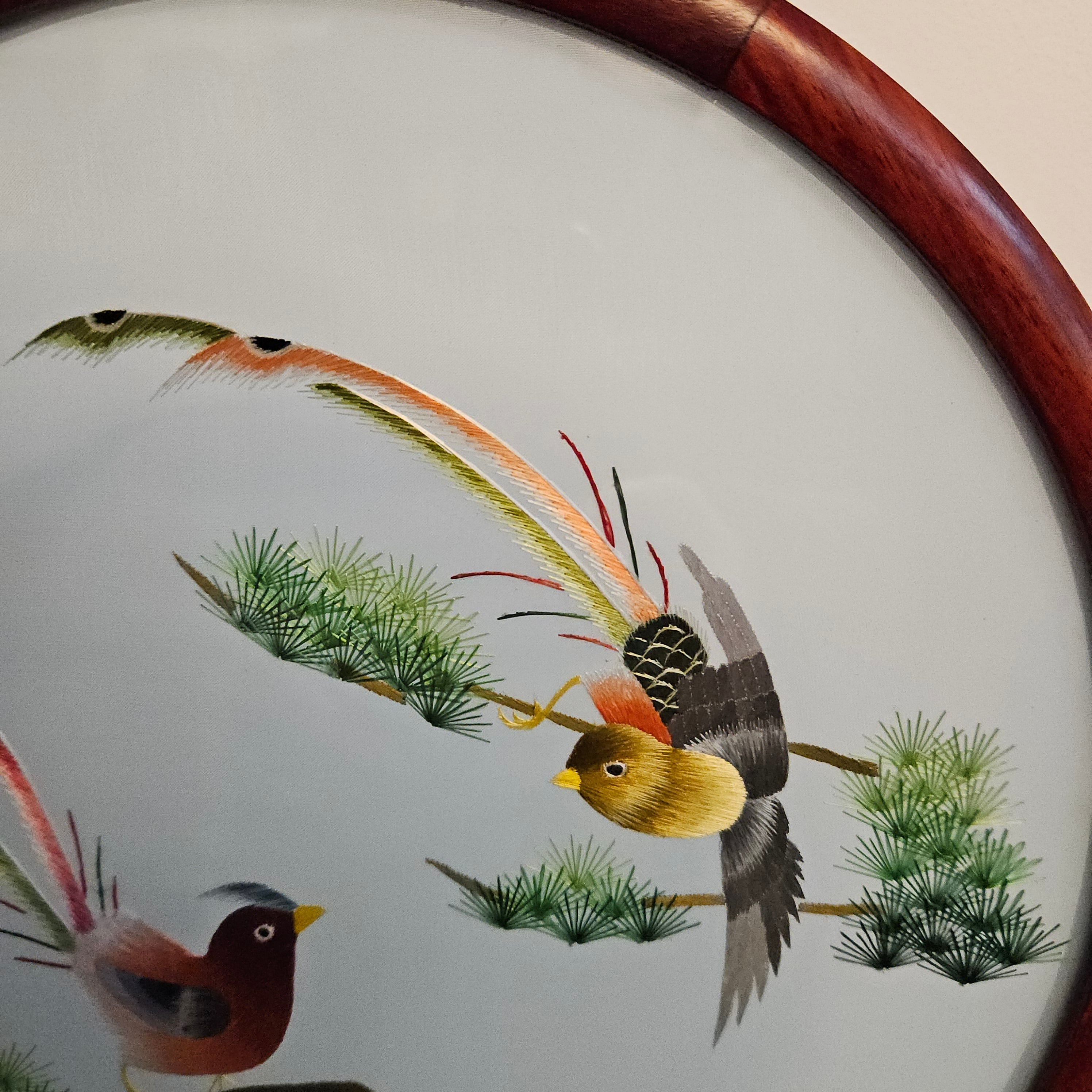 Vintage Chinese Screen on Rosewood Stand | Antique & Vintage | Moonee Ponds Antiques | Australia Wide Delivery