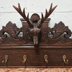 Antique Dark Oak Hand Carved Wall Rack | Antique & Vintage | Moonee Ponds Antiques | Australia Wide Delivery