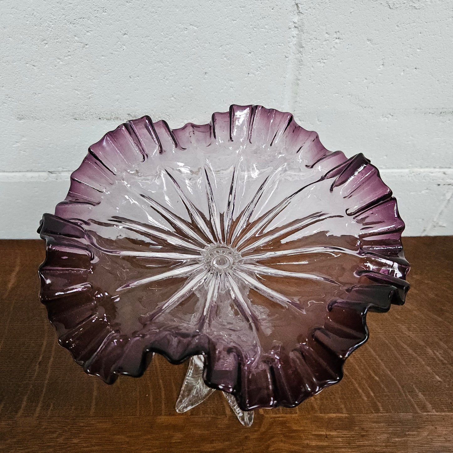 Vintage Amethyst Glass Comport