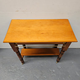 Pine Edwardian Side Table With Rail