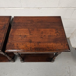 Antique French Oak Pair Bedside