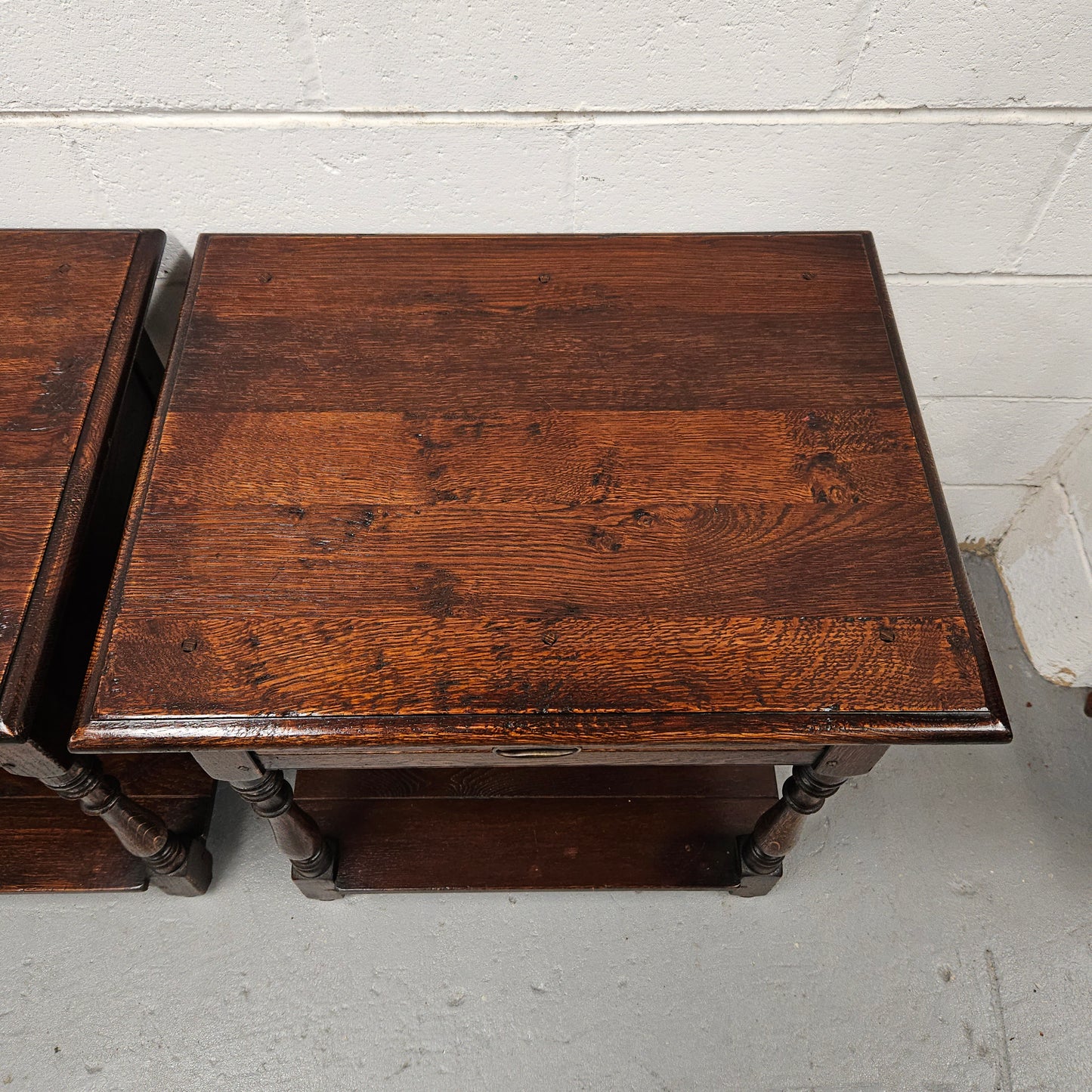Antique French Oak Pair Bedside