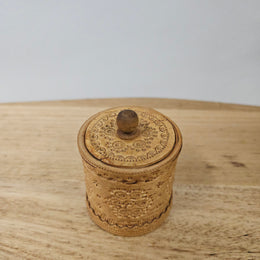 Small Cylindrical Engraved Trinket Box