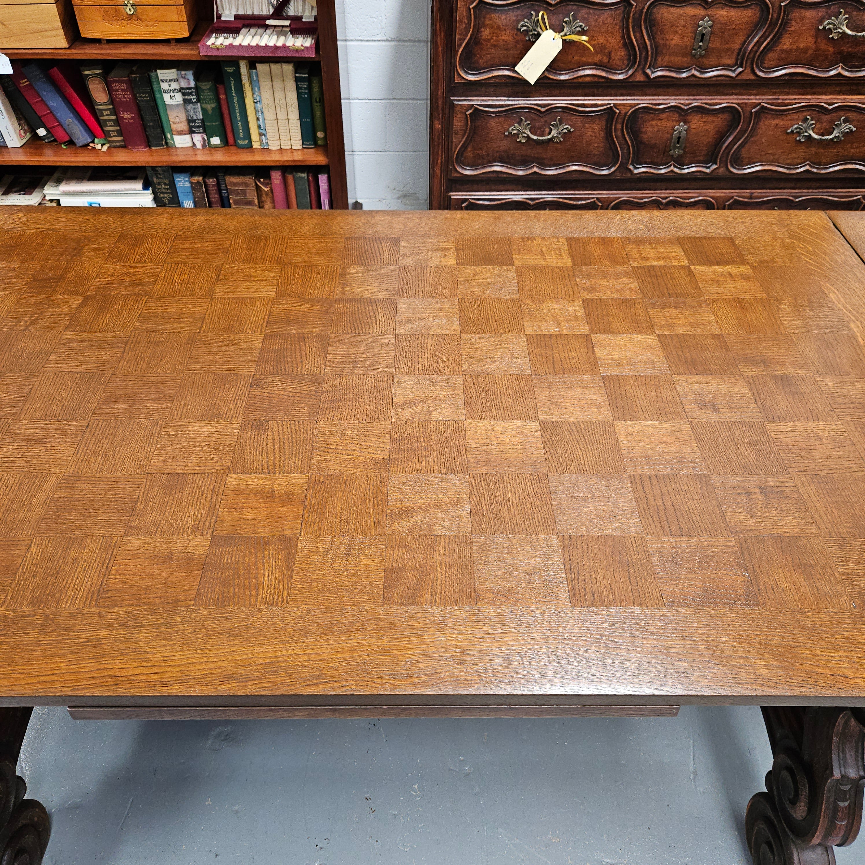 Beautiful French Oak Spanish Style Extension Dining Table | Antique & Vintage | Moonee Ponds Antiques | Australia Wide Delivery