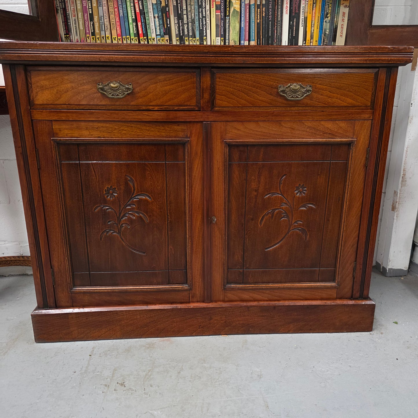 Compact Edwardian Walnut Bookcase,