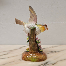 Finch Bird Figurine Crown Staffordshire Signed J T Jones