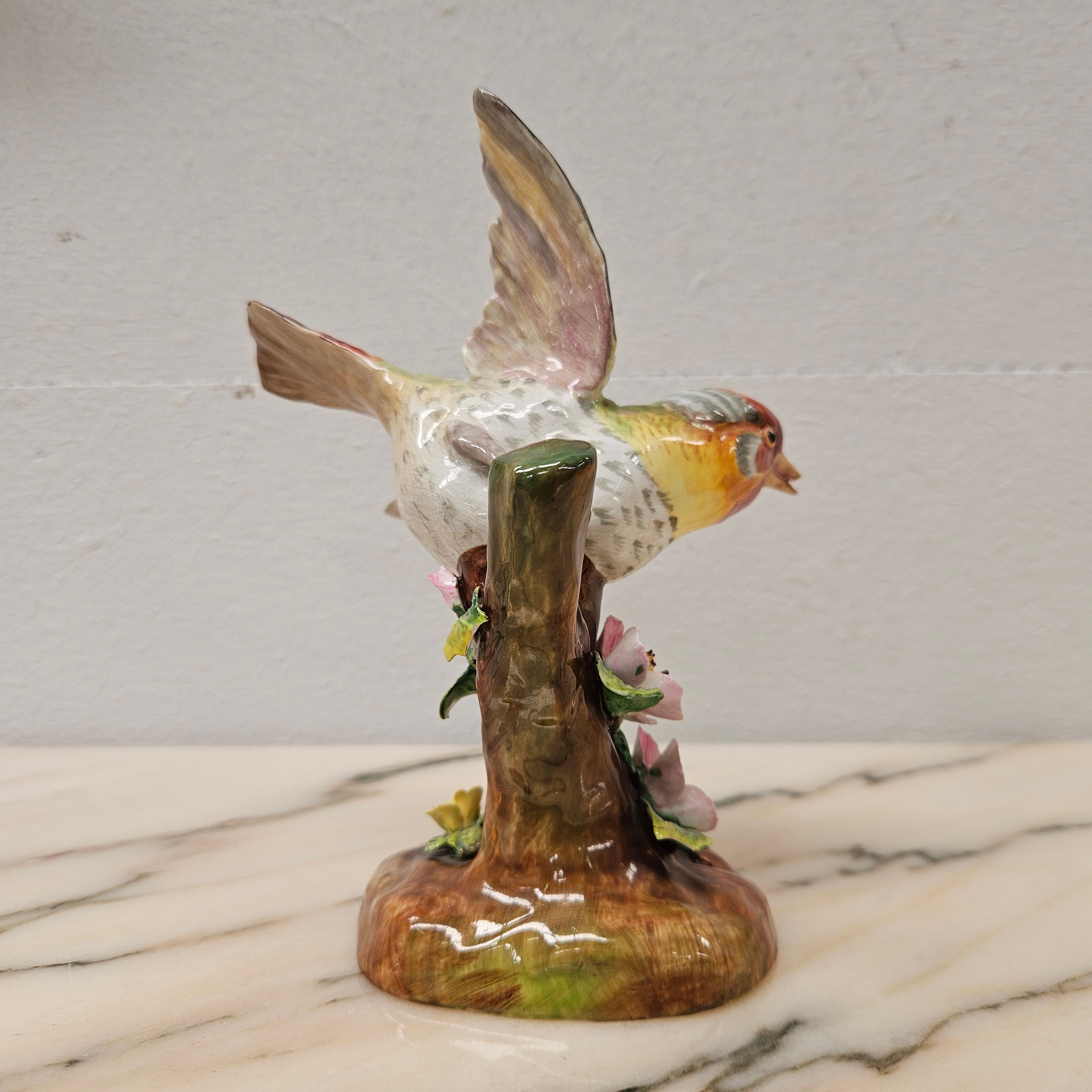 Finch Bird Figurine Crown Staffordshire Signed J T Jones | Antique & Vintage | Moonee Ponds Antiques | Australia Wide Delivery