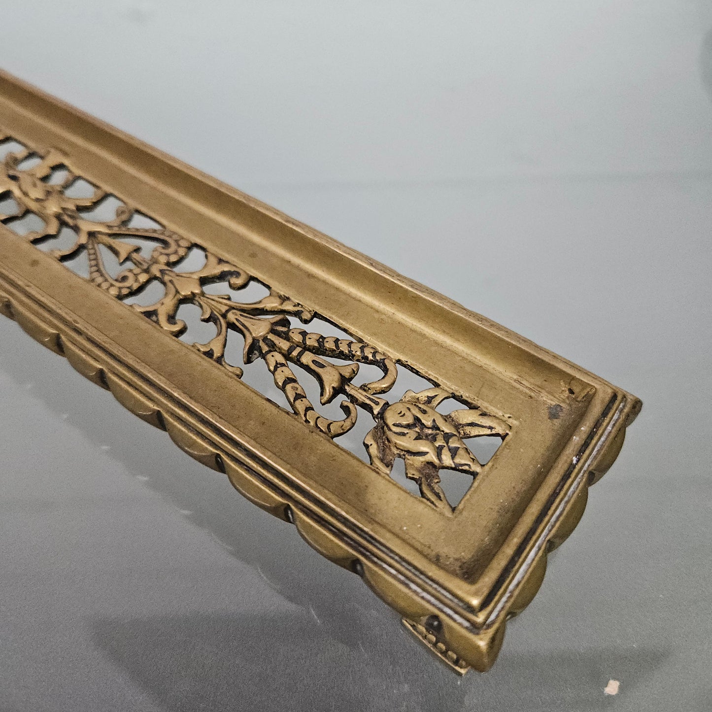 Bronze Pierced Decorated Desk Pen Tray