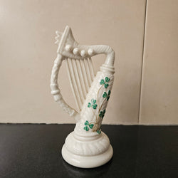 Stunning Belleek Harp with Shamrock Pattern | Antique & Vintage | Moonee Ponds Antiques | Australia Wide Delivery
