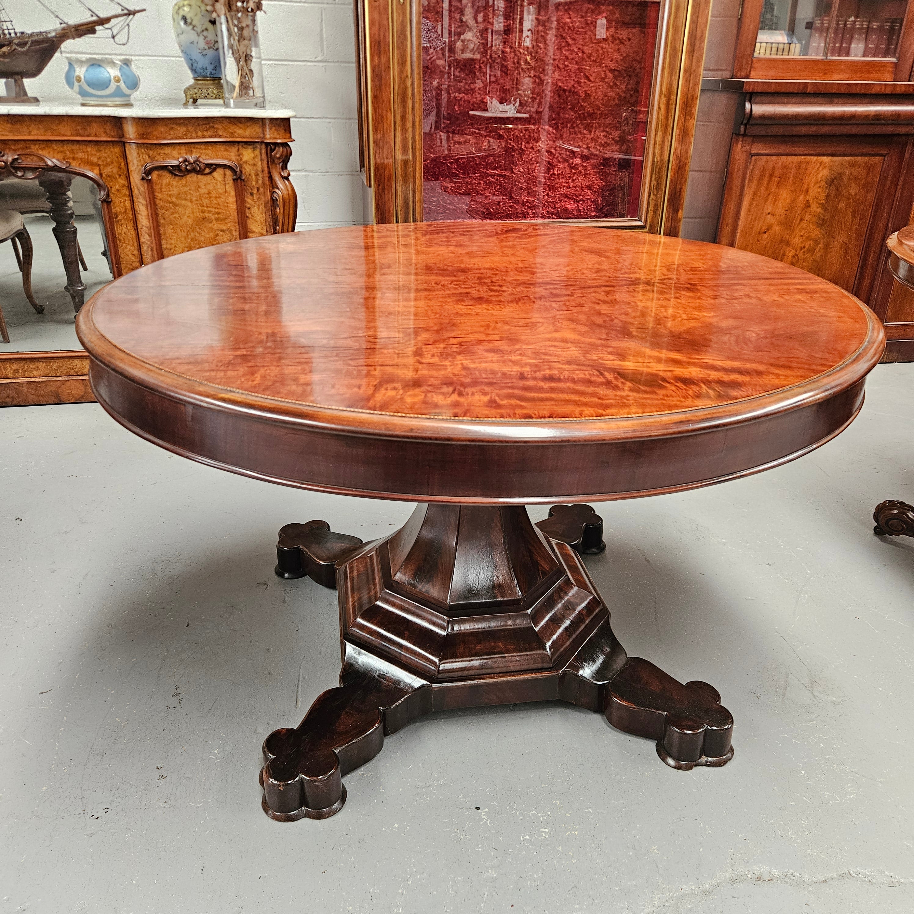 William IVth Empire Style Plum Pudding Mahogany Centre Table | Antique & Vintage | Moonee Ponds Antiques | Australia Wide Delivery