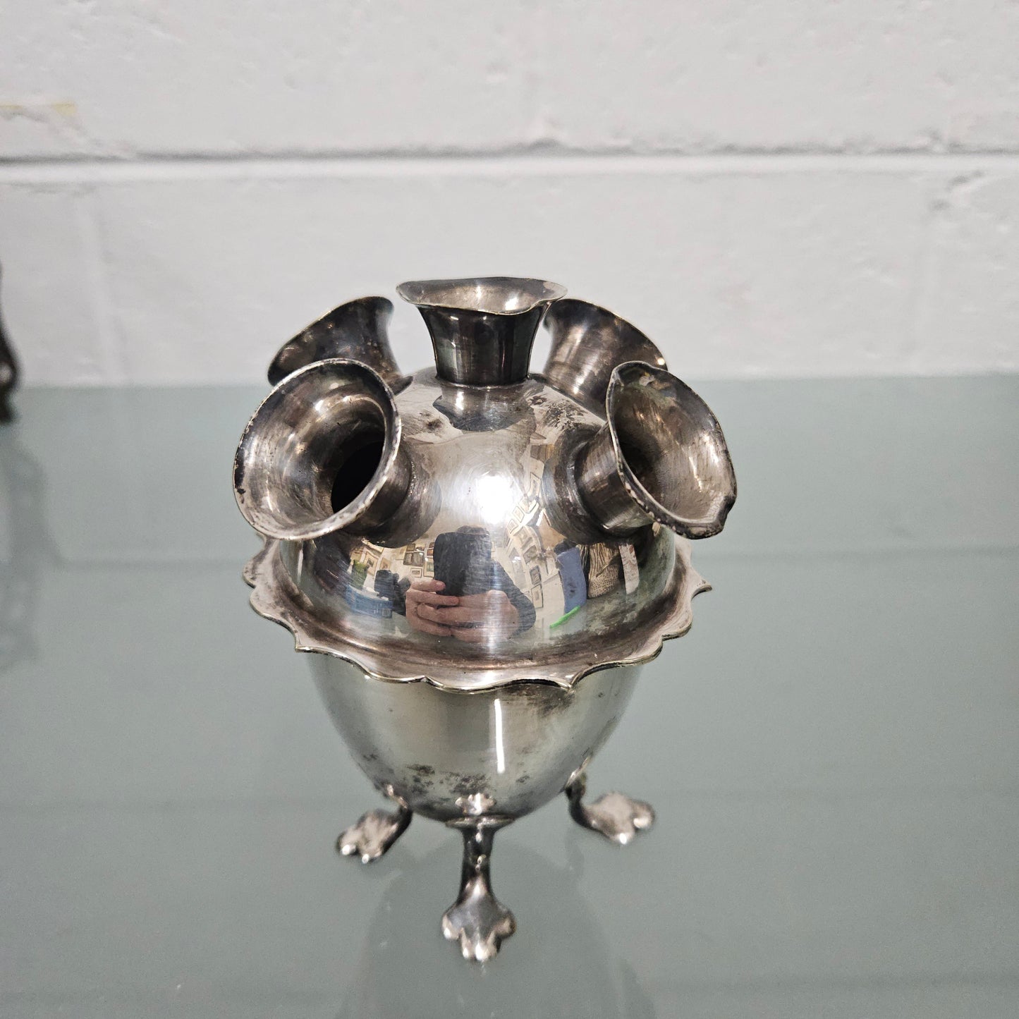 Unusual Victorian Silver Plated Flower Vase