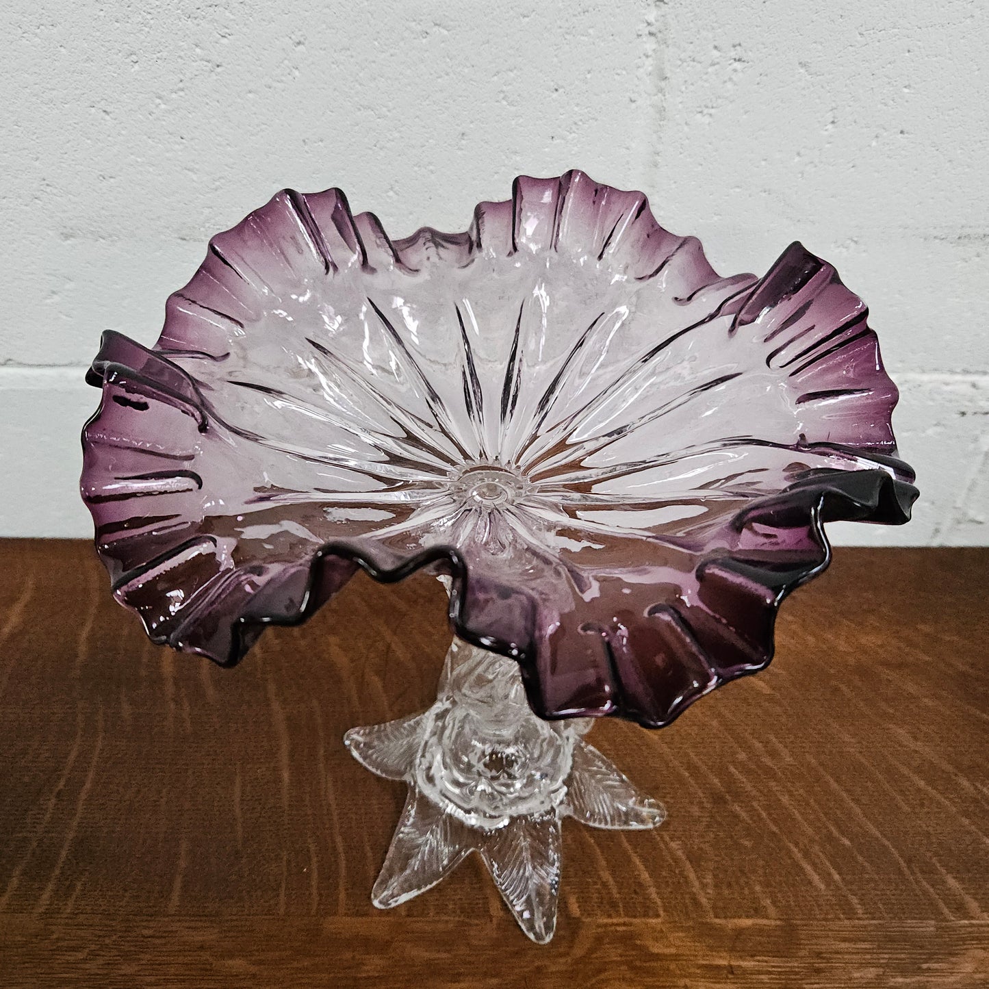 Vintage Amethyst Glass Comport