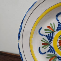 Large 19th Century French Majolica Hand Painted Plate