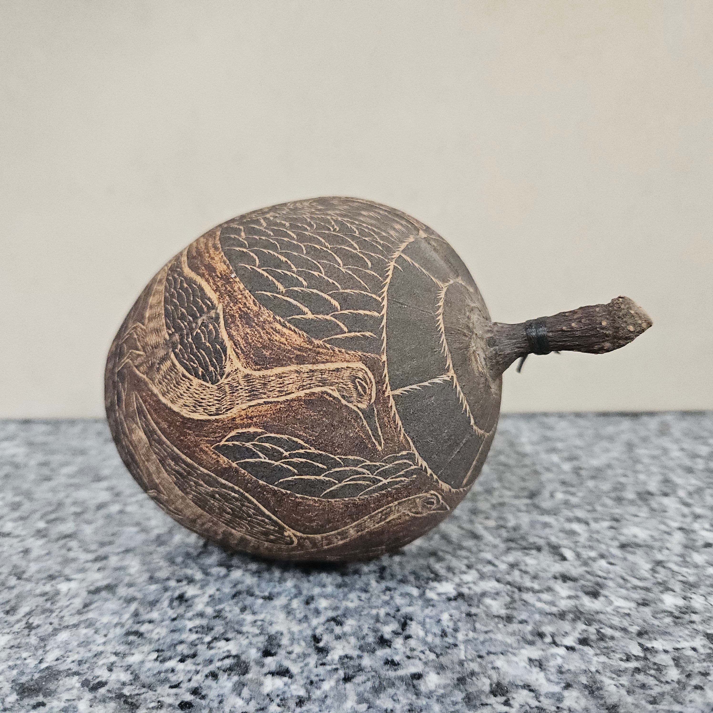 Engraved Boab-Tree Nut 1950's | Antique & Vintage | Moonee Ponds Antiques | Australia Wide Delivery