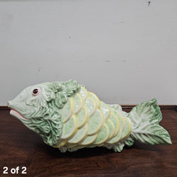Vintage Italian Hand painted Majolica Fish Covered Dish | Antique & Vintage | Moonee Ponds Antiques | Australia Wide Delivery