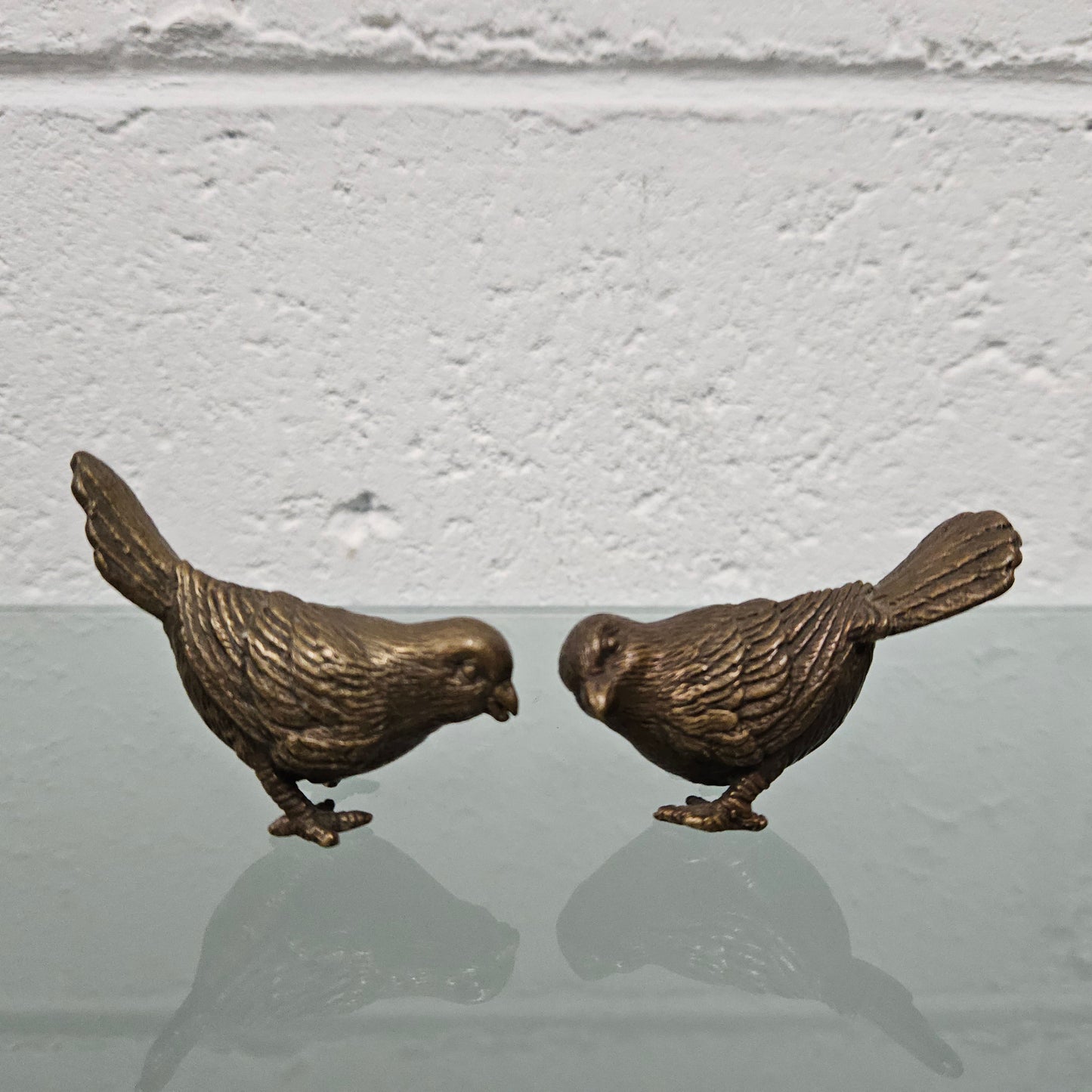 Antique Pair of Bronze Birds