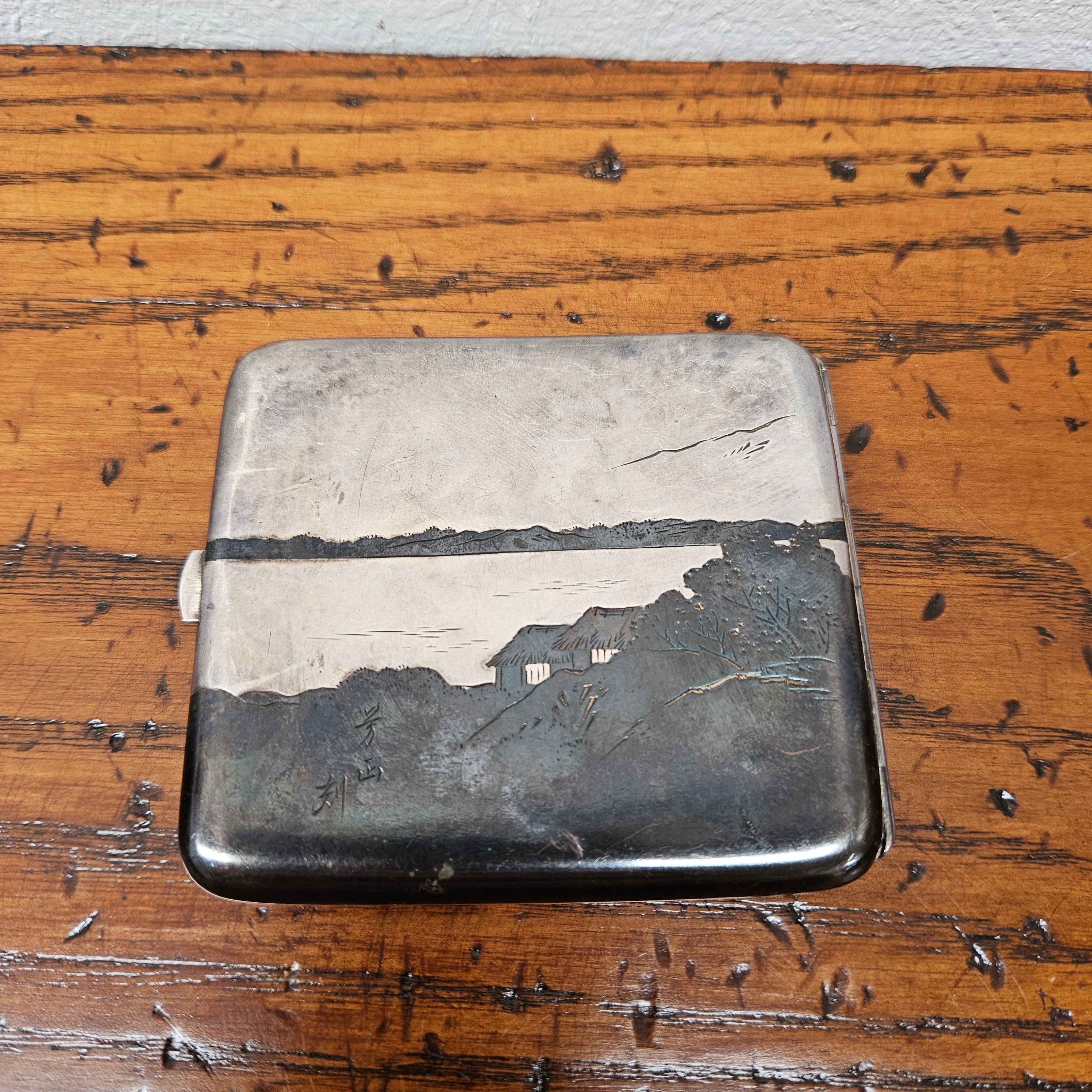 Antique Japanese Mixed Metal Engraved/Embossed Cigarette Case | Antique & Vintage | Moonee Ponds Antiques | Australia Wide Delivery