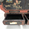 High Quailty Ebonised Chinese Cabinet with Jade Handel's & Handel's Painted | Antique & Vintage | Moonee Ponds Antiques | Australia Wide Delivery