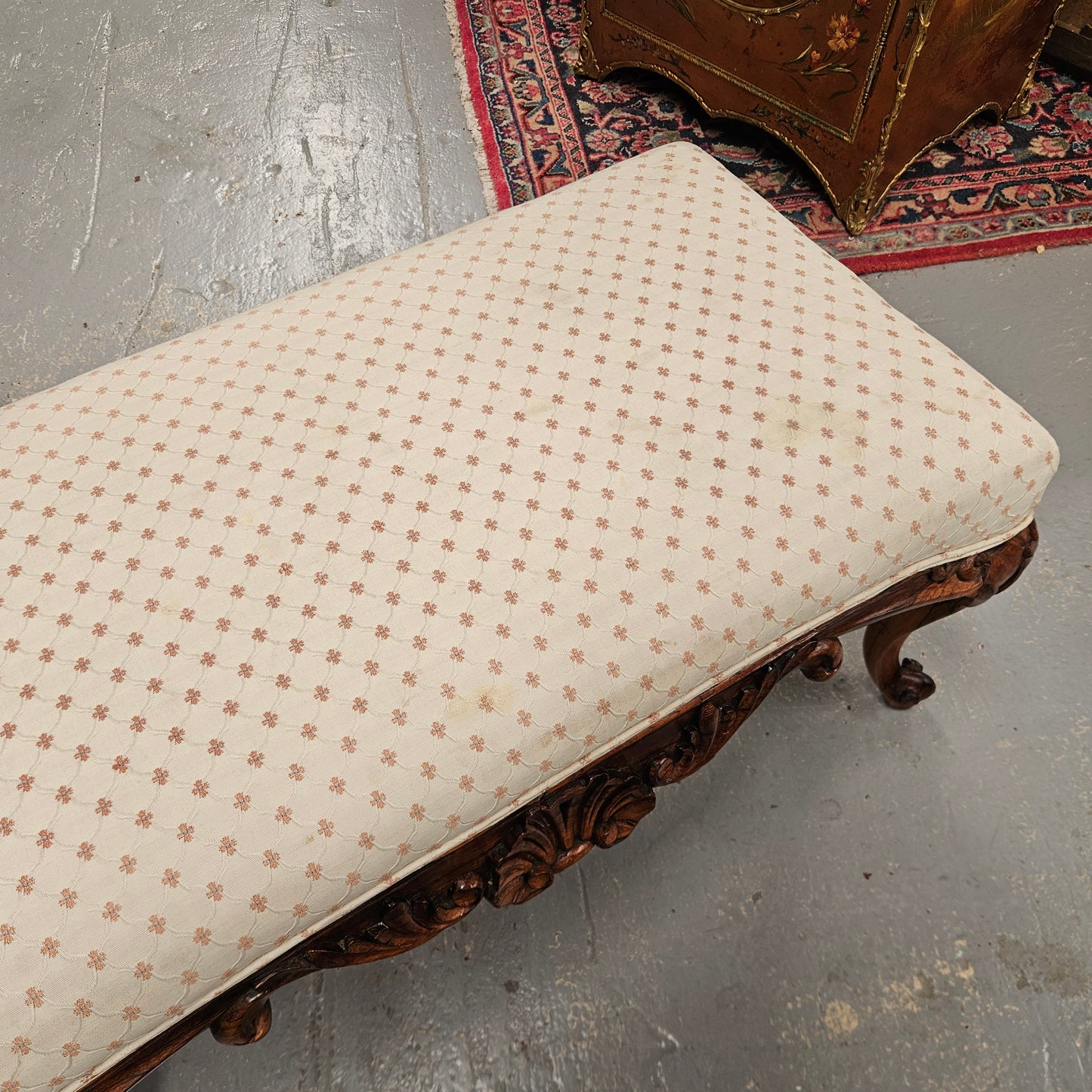 Antique George III  Style Double Rosewood  Upholstered Stool