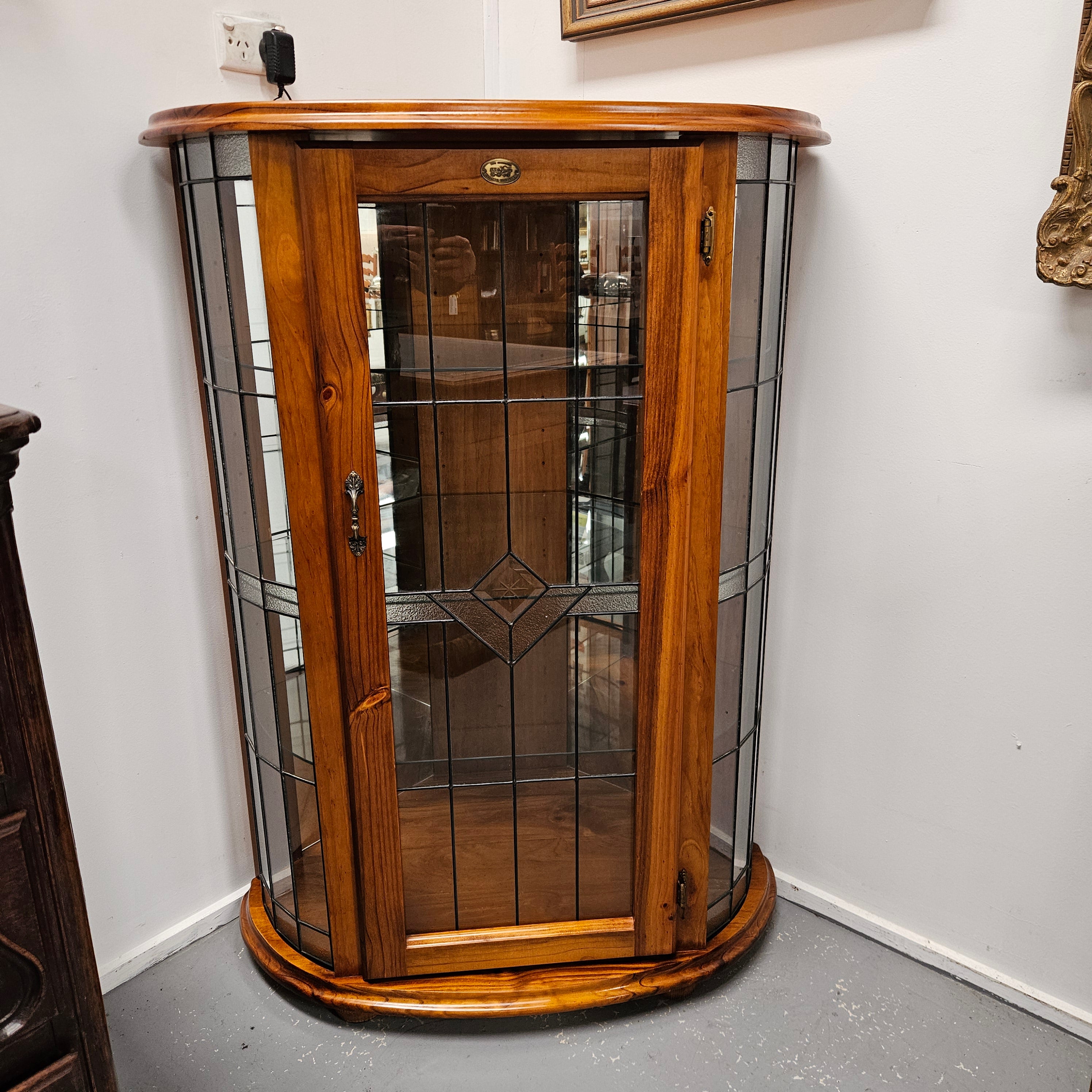 A Quality Reproduction Leadlight Corner Cabinet | Antique & Vintage | Moonee Ponds Antiques | Australia Wide Delivery