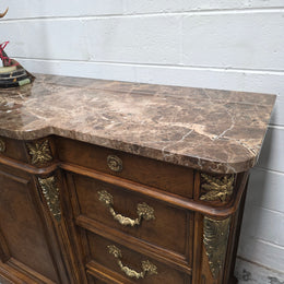 Vintage High Quality Antique Style Elm Sideboard with Stunning Marble Top