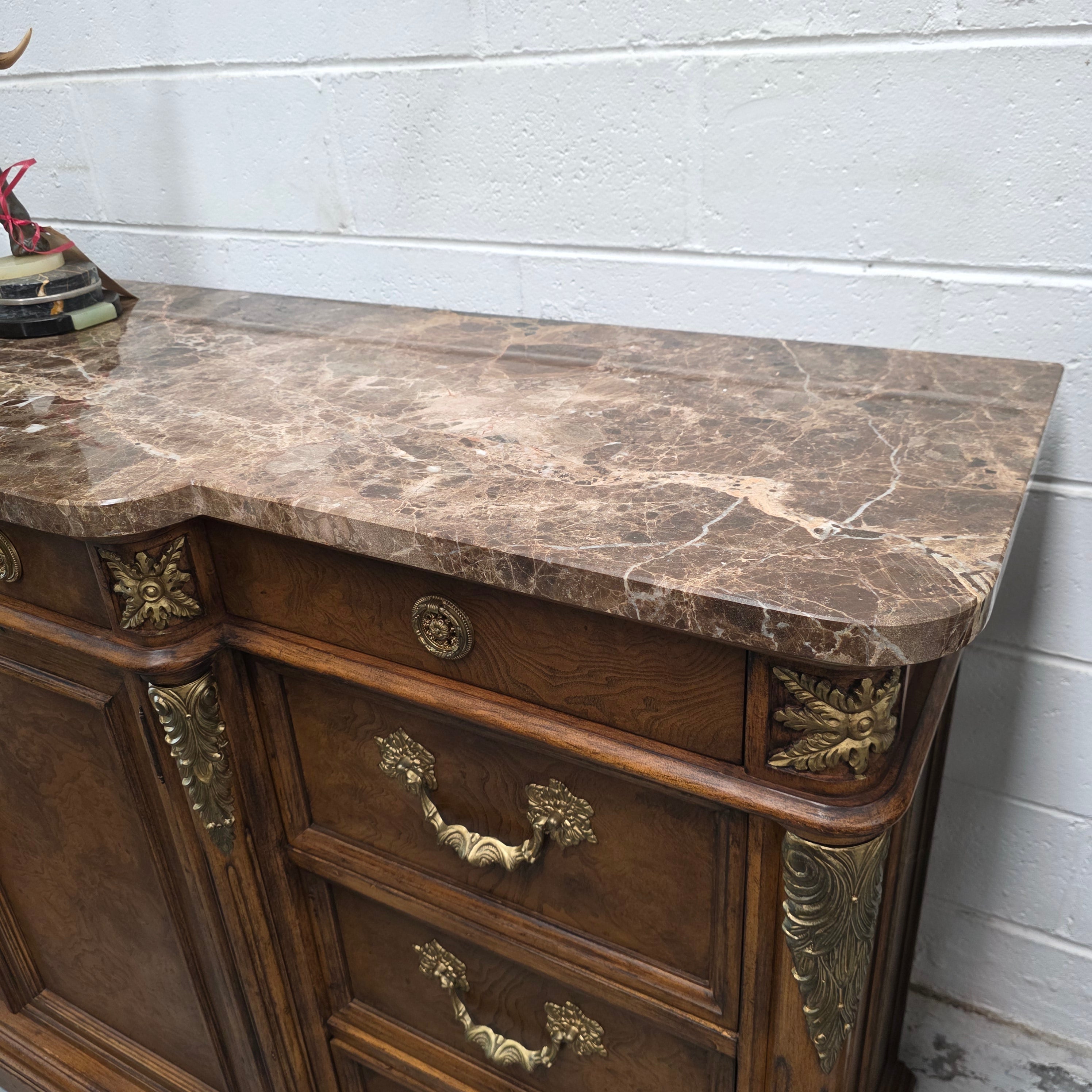 Vintage High Quality Antique Style Elm Sideboard with Stunning Marble Top | Antique & Vintage | Moonee Ponds Antiques | Australia Wide Delivery