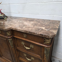 Vintage High Quality Antique Style Elm Sideboard with Stunning Marble Top | Antique & Vintage | Moonee Ponds Antiques | Australia Wide Delivery