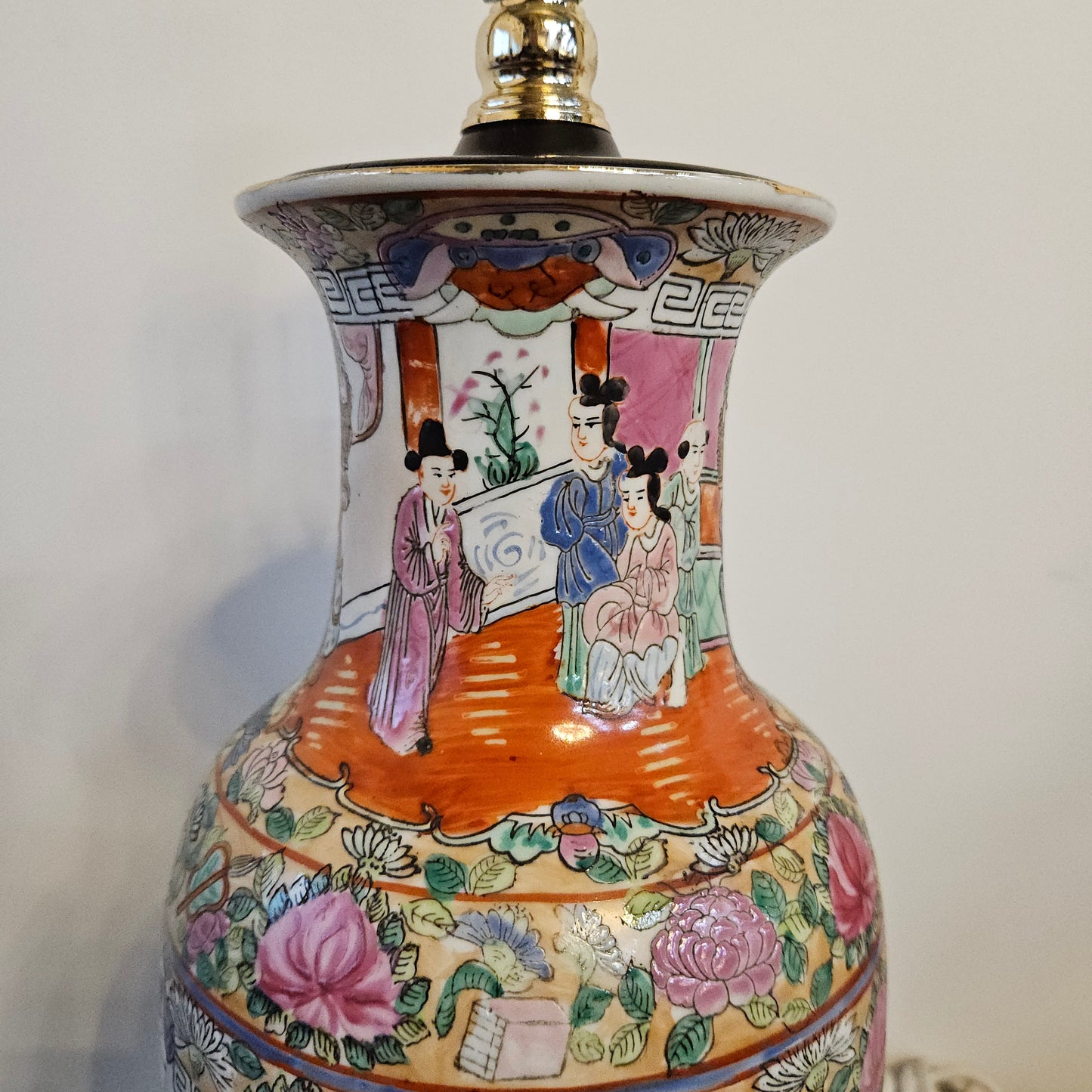 Chinese Famille Rose Lamp Base