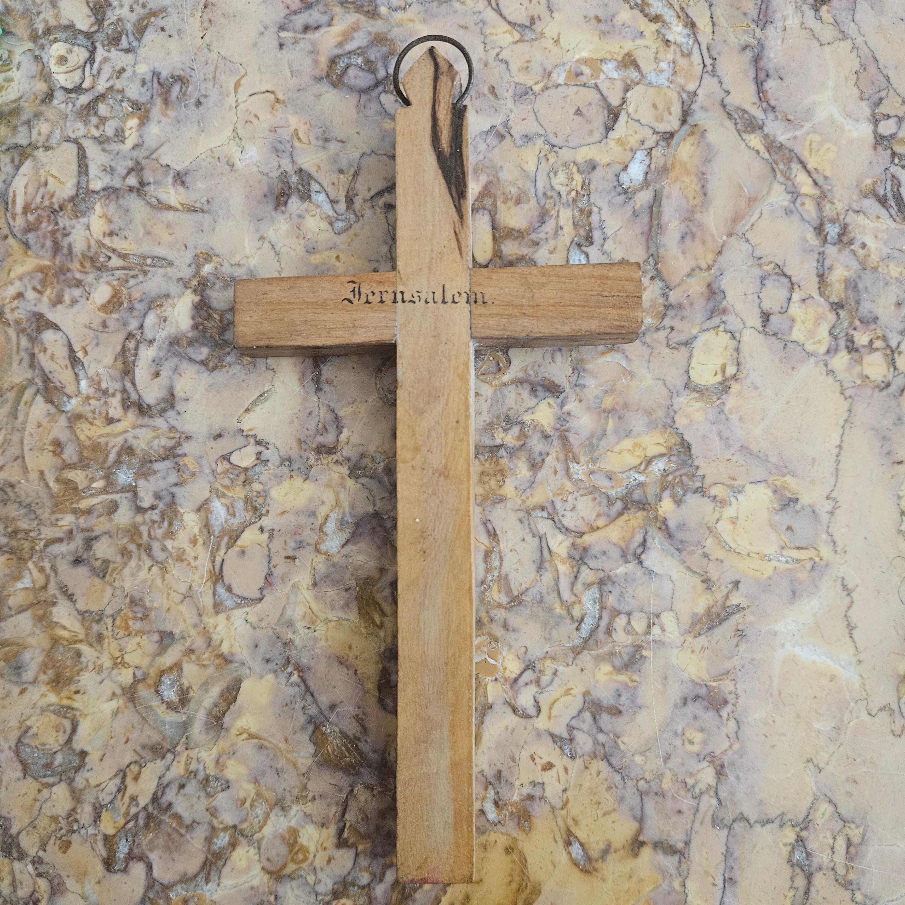 Vintage Wooden & Mother Of Pearl Crucifix "Jerusalem" | Antique & Vintage | Moonee Ponds Antiques | Australia Wide