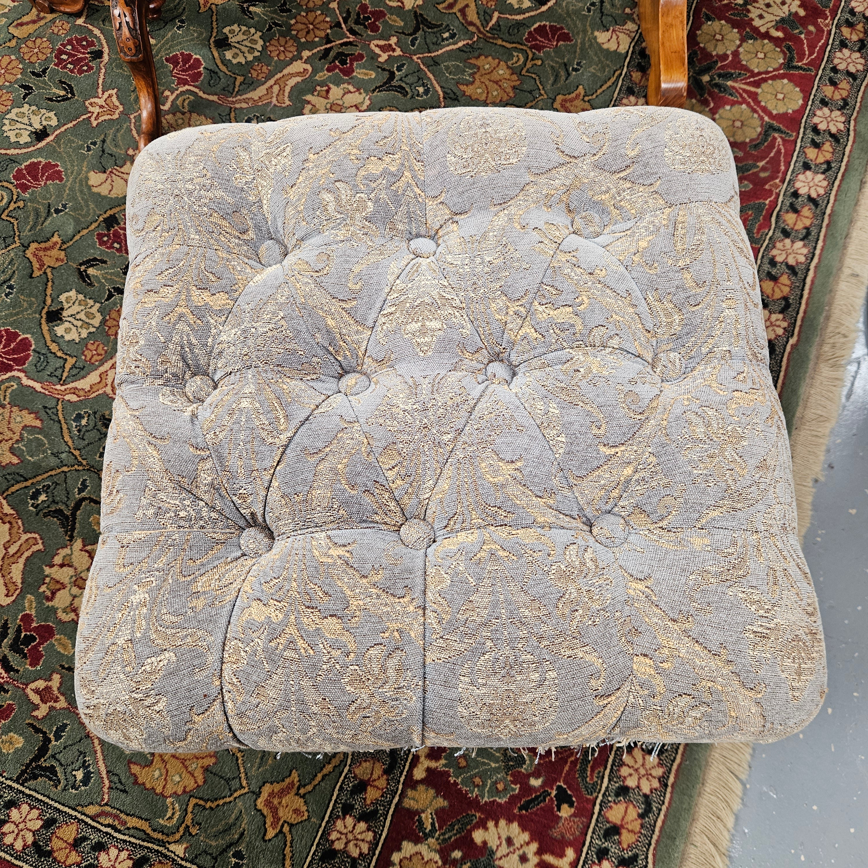 Vintage Square Storage Upholstered Ottoman | Antique & Vintage | Moonee Ponds Antiques | Australia Wide Delivery