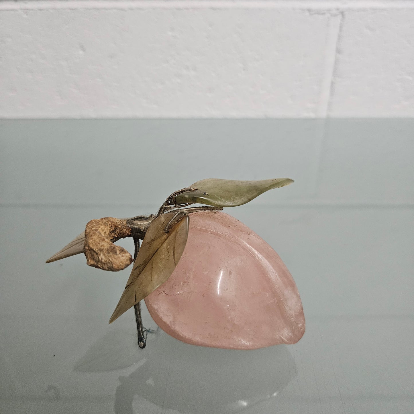 Vintage Carved Jade & Quartz Stone Fruit