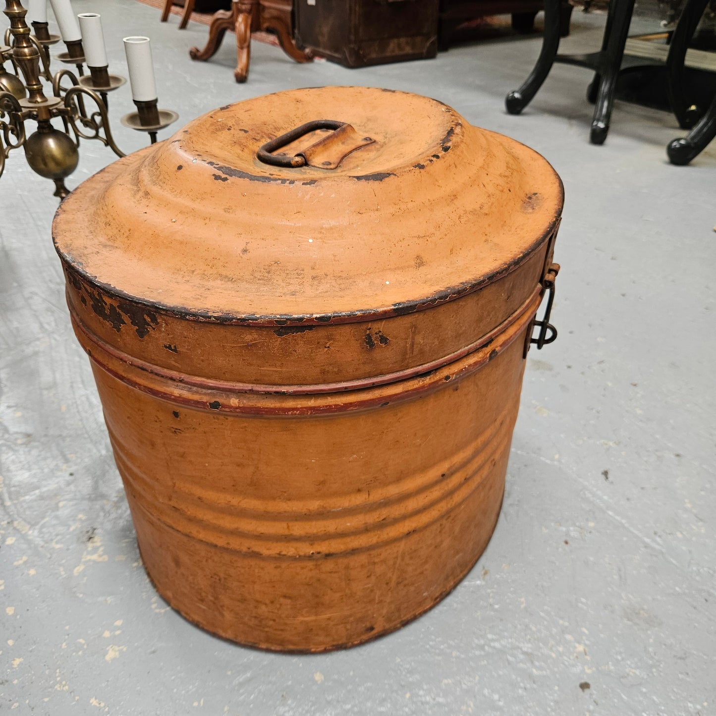 Large Victorian Tin Hat Box