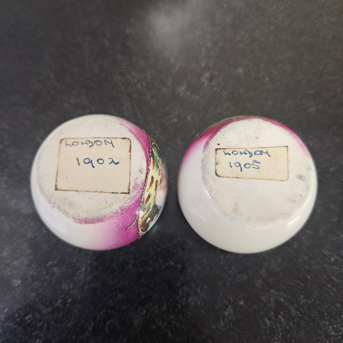 Pair of Silver Topped Salts