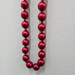 Vintage Red Glass Beads Necklace