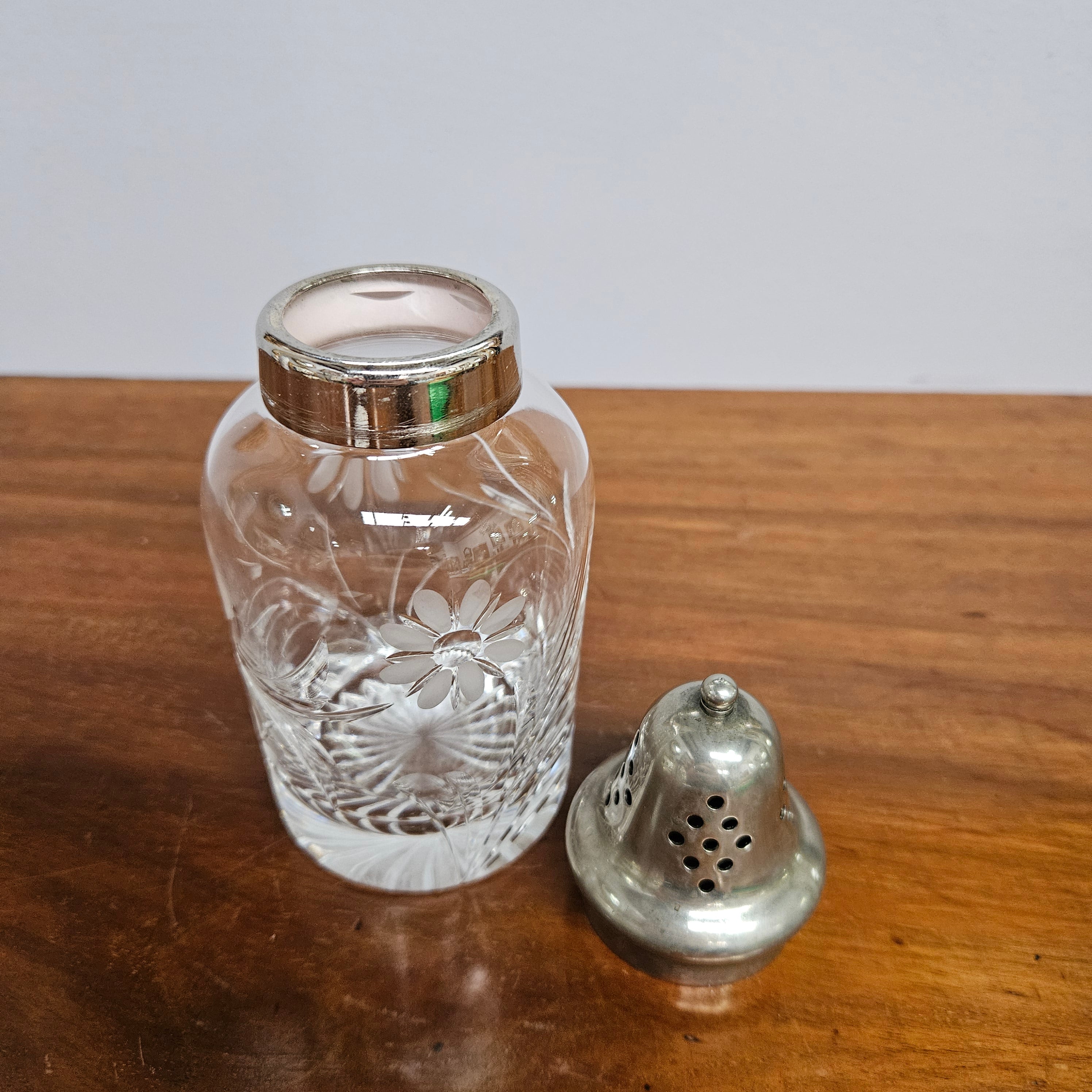 Vintage "Stuart" Cut Crystal & Silver Plated Sugar Shaker | Antique & Vintage | Moonee Ponds Antiques | Australia Wide