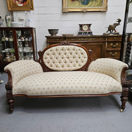 Victorian Walnut Double Ended Chaise Lounge