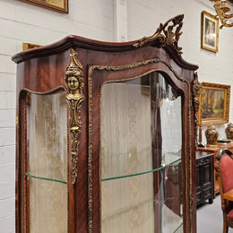 French  Louis XV Style Bombe Shaped Vernis Martin Vitrine