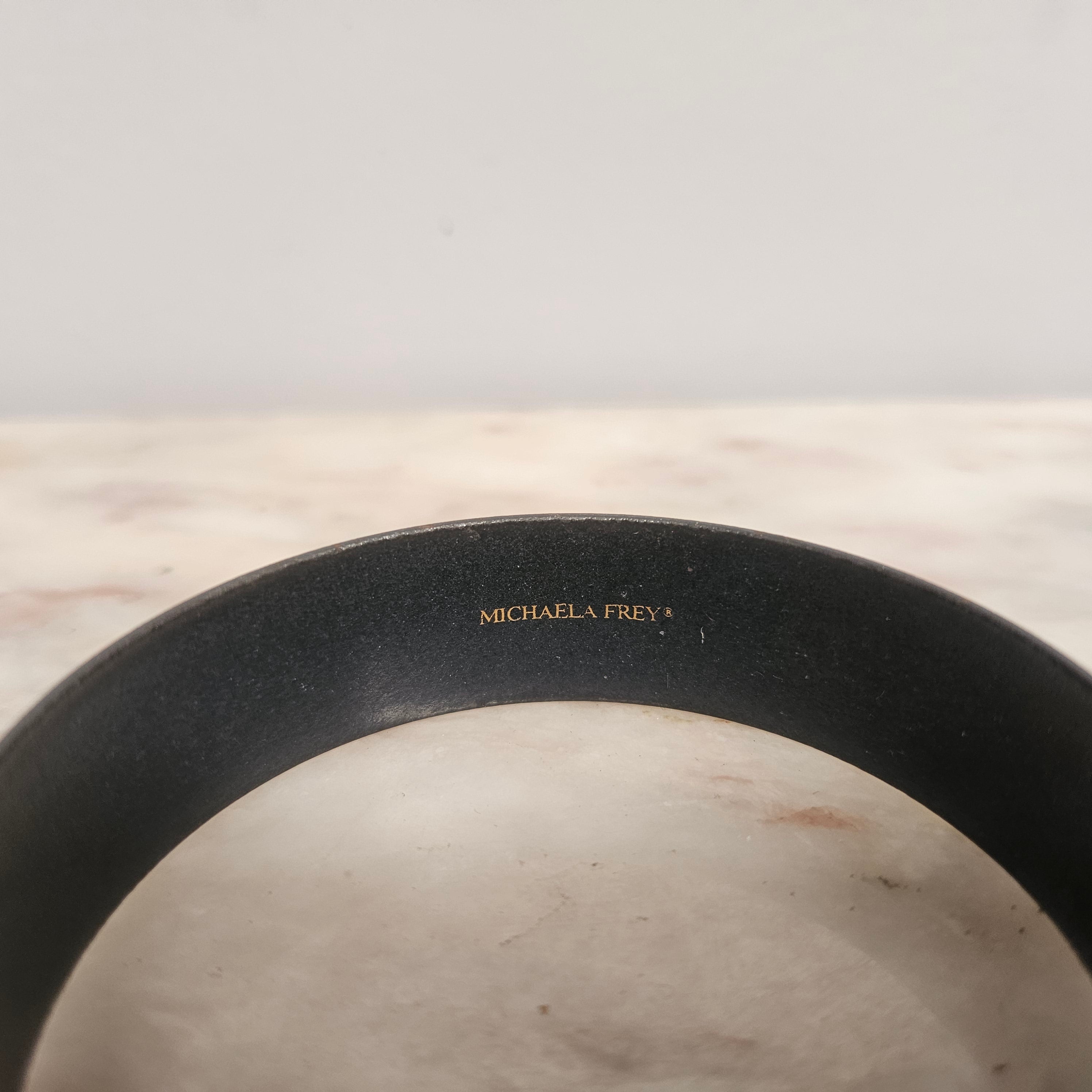 Vintage "Michaela Frey" Black Enamel Gold Tone Bangle / Bracelet | Antique & Vintage | Moonee Ponds Antiques | Australia Wide Delivery