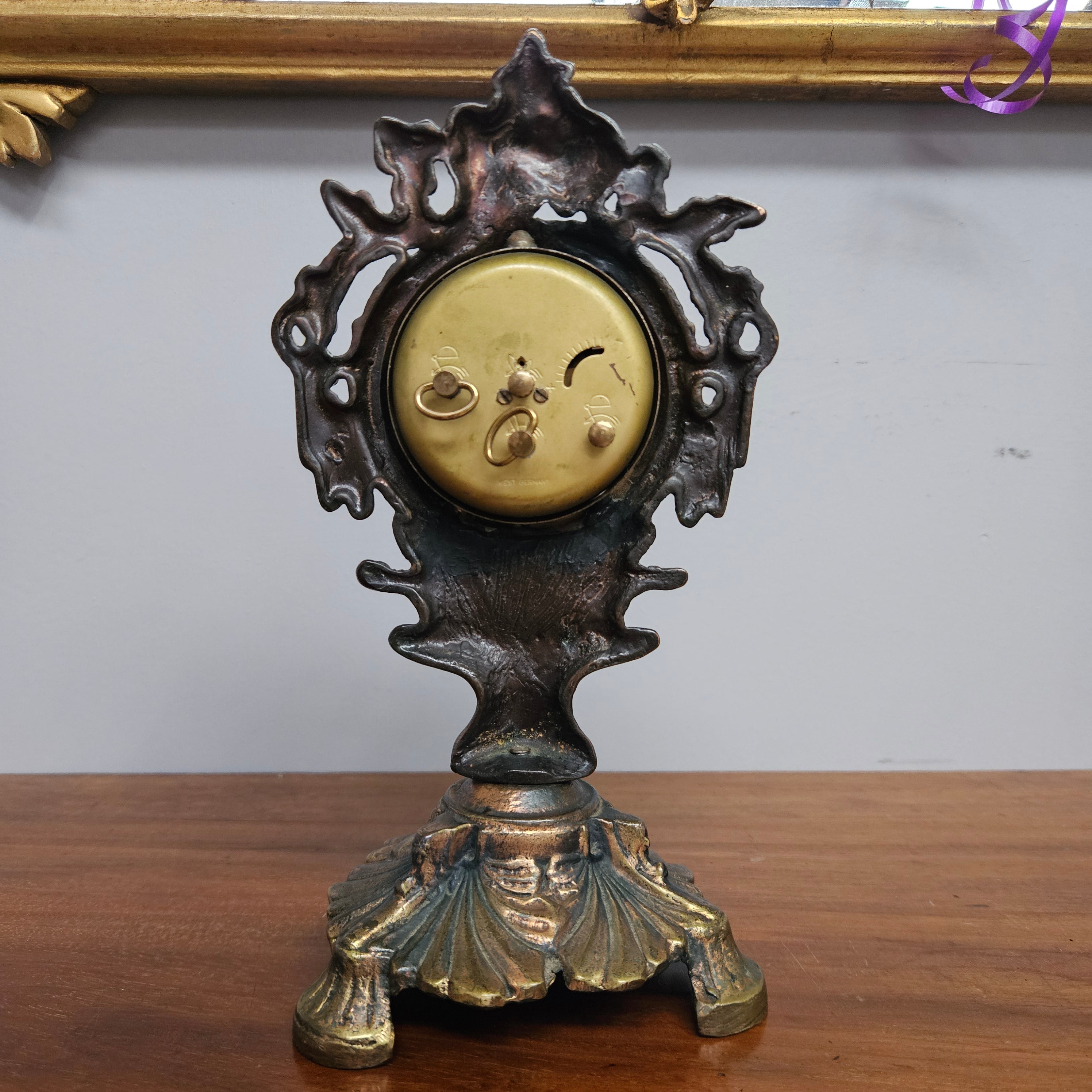 Vintage Cast Copper Mantle/Desk Clock | Antique & Vintage | Moonee Ponds Antiques | Australia Wide
