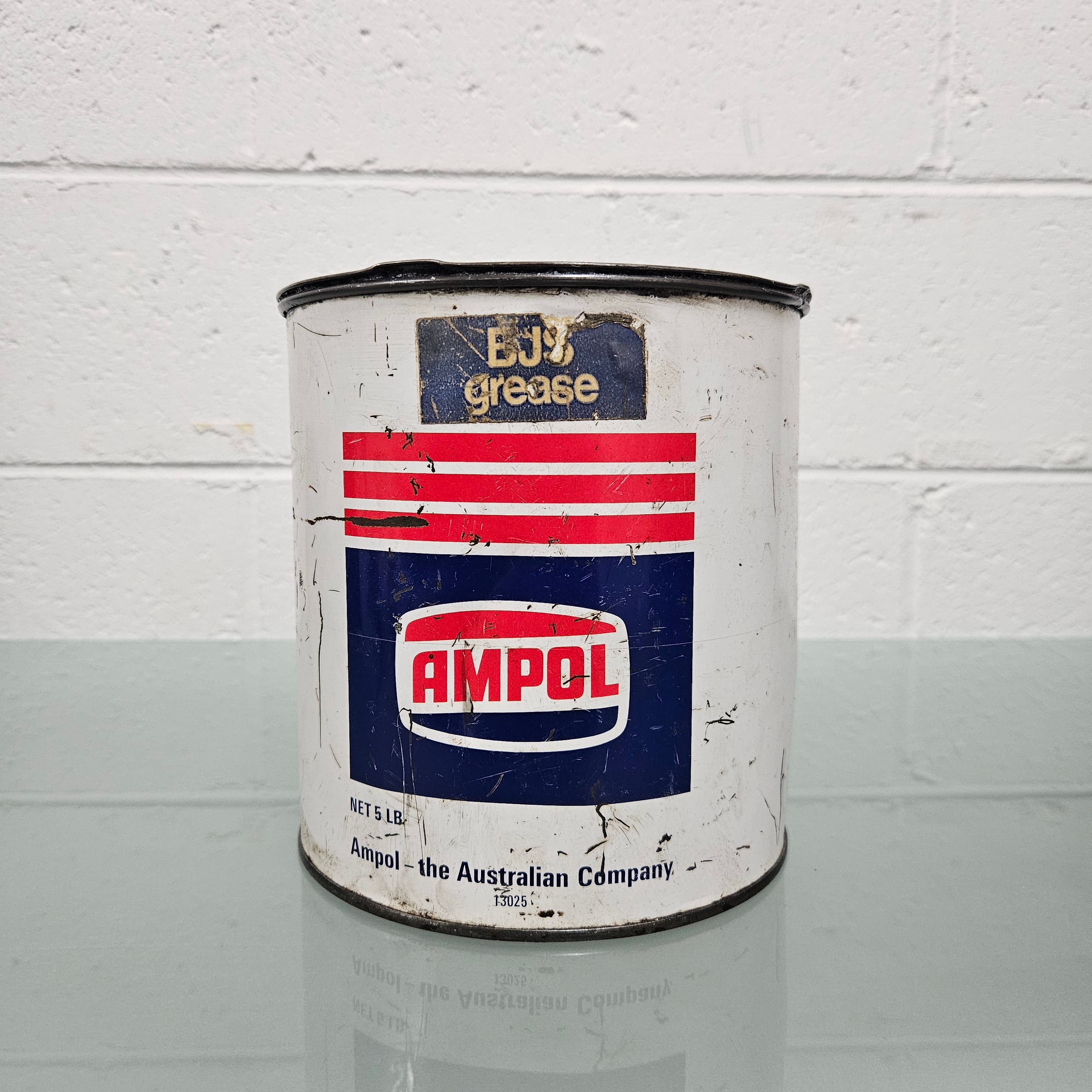 Early Vintage Ampol 5lb Grease Tin | Antique & Vintage | Moonee Ponds Antiques | Australia Wide Delivery
