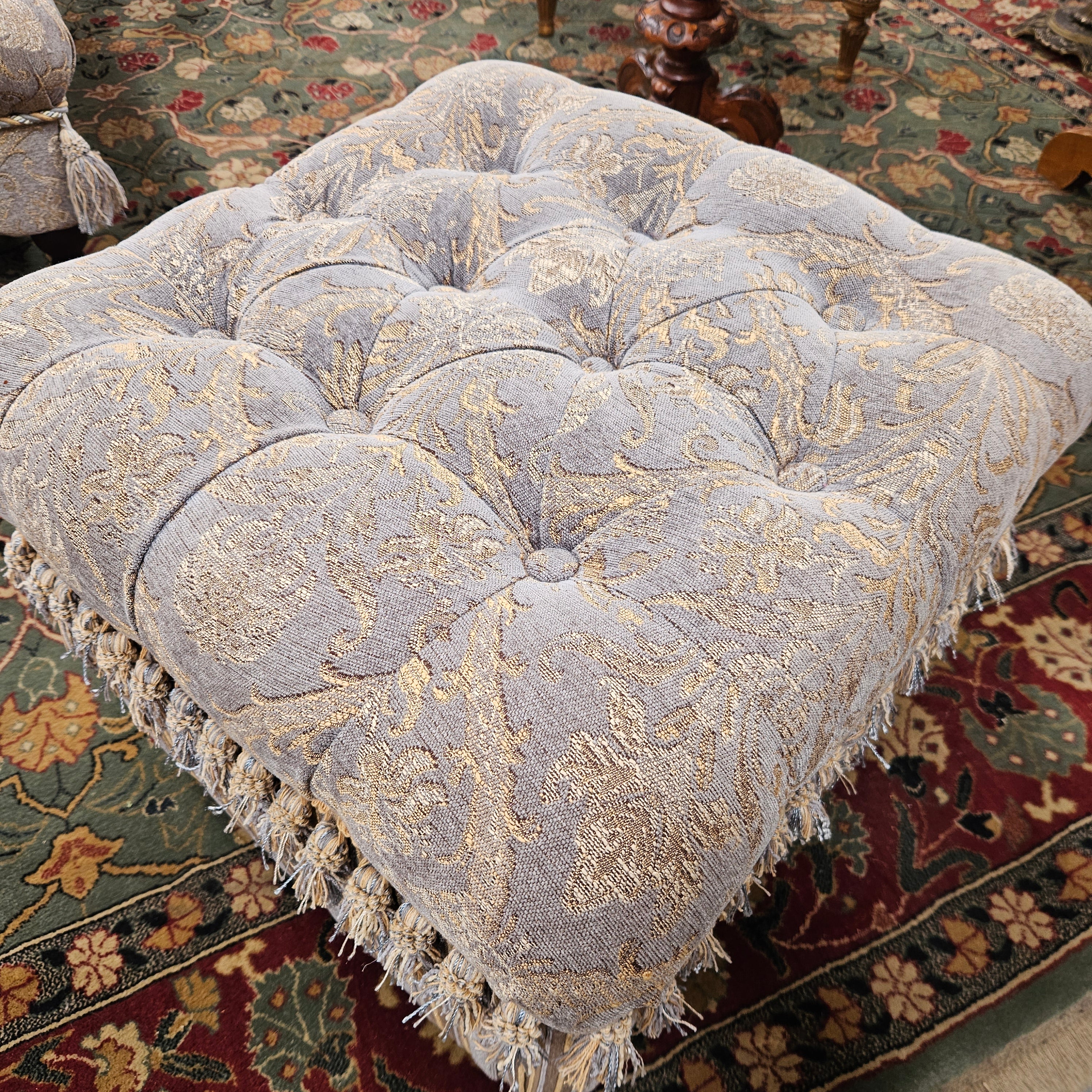 Vintage Square Storage Upholstered Ottoman | Antique & Vintage | Moonee Ponds Antiques | Australia Wide Delivery