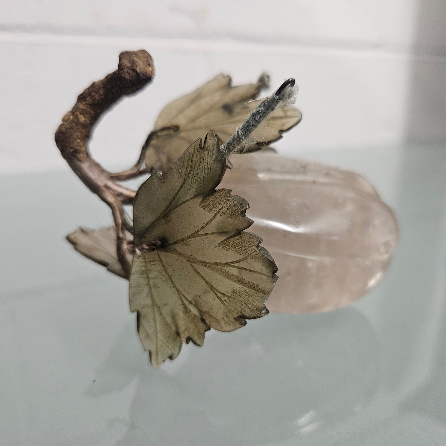 Vintage Carved Jade & Quartz Stone Fruit