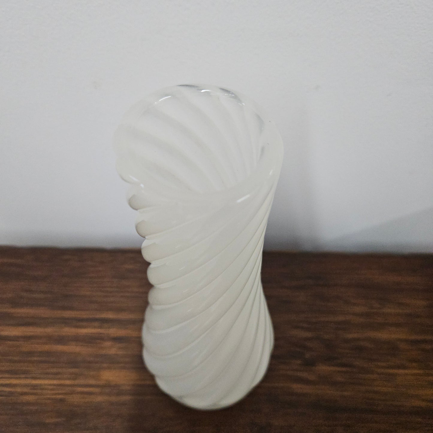 Attractive Vintage Opaline Italian Swirled Glass Vase