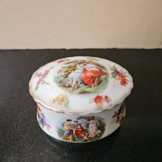 Vintage Victoria China Covered Trinket Box